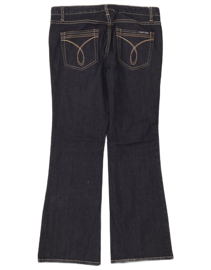 CALVIN KLEIN Damen Schlagjeans US 10 Medium W32 L30 Marineblaue Baumwolle