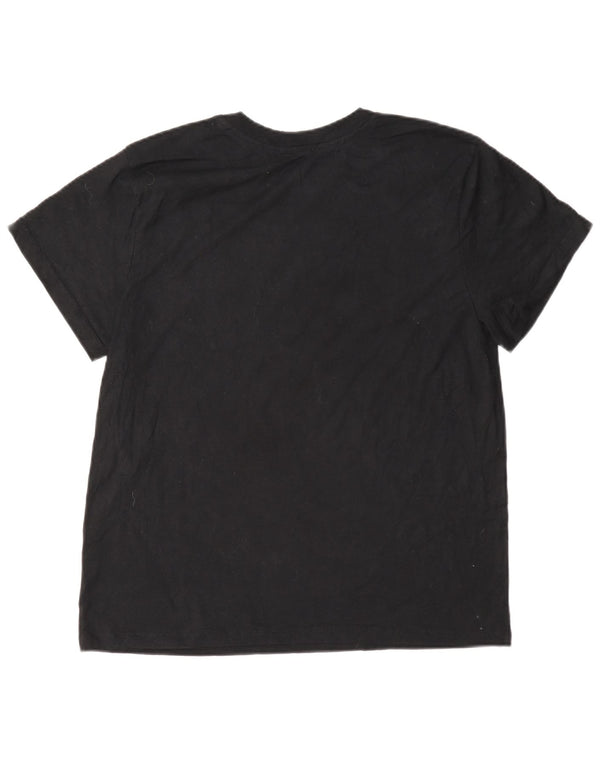 Champion Damen T-Shirt Top UK 14 Large Schwarz Baumwolle