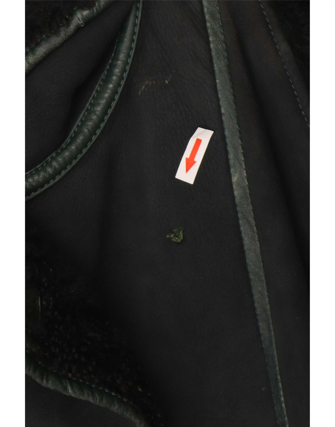 Conbipel Damen Übergroße Lammfelljacke IT 40 Small Grün Farbblock