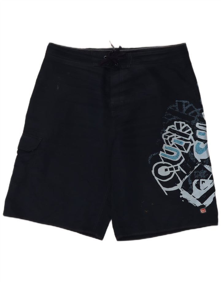 Quiksilver Herren-Badeshorts mit Grafik, groß, marineblaues Polyester