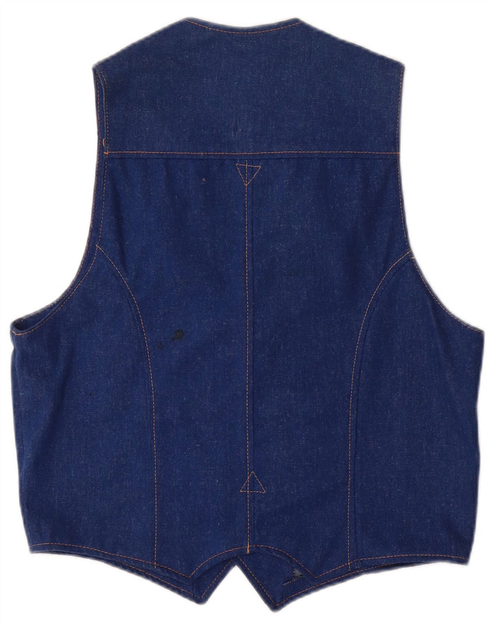 VINTAGE Damen Jeansweste UK 14 Mittelblau