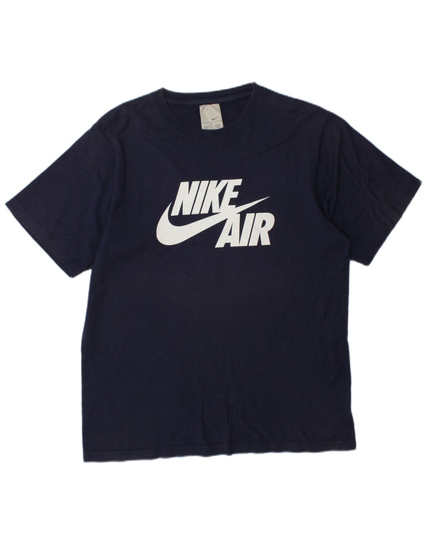 Nike Herren Grafik T-Shirt Top UK 39/41 Medium Marineblau Baumwolle