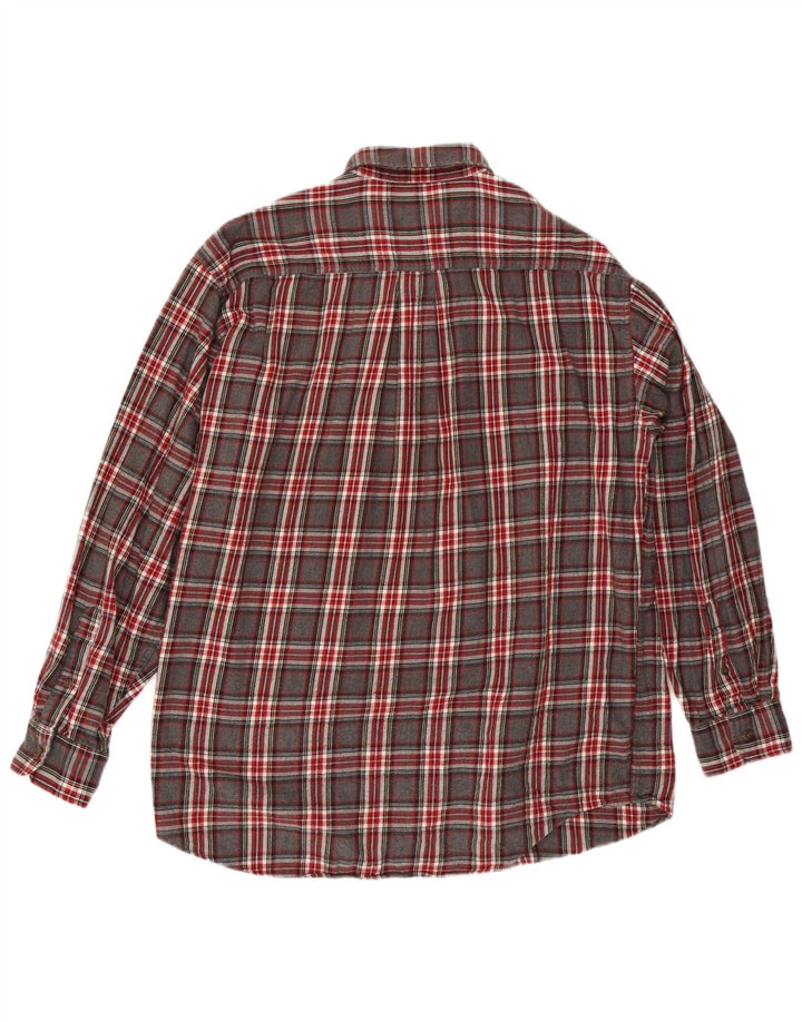 J. Crew Herren-Flanellhemd, groß, grau kariert, Baumwolle