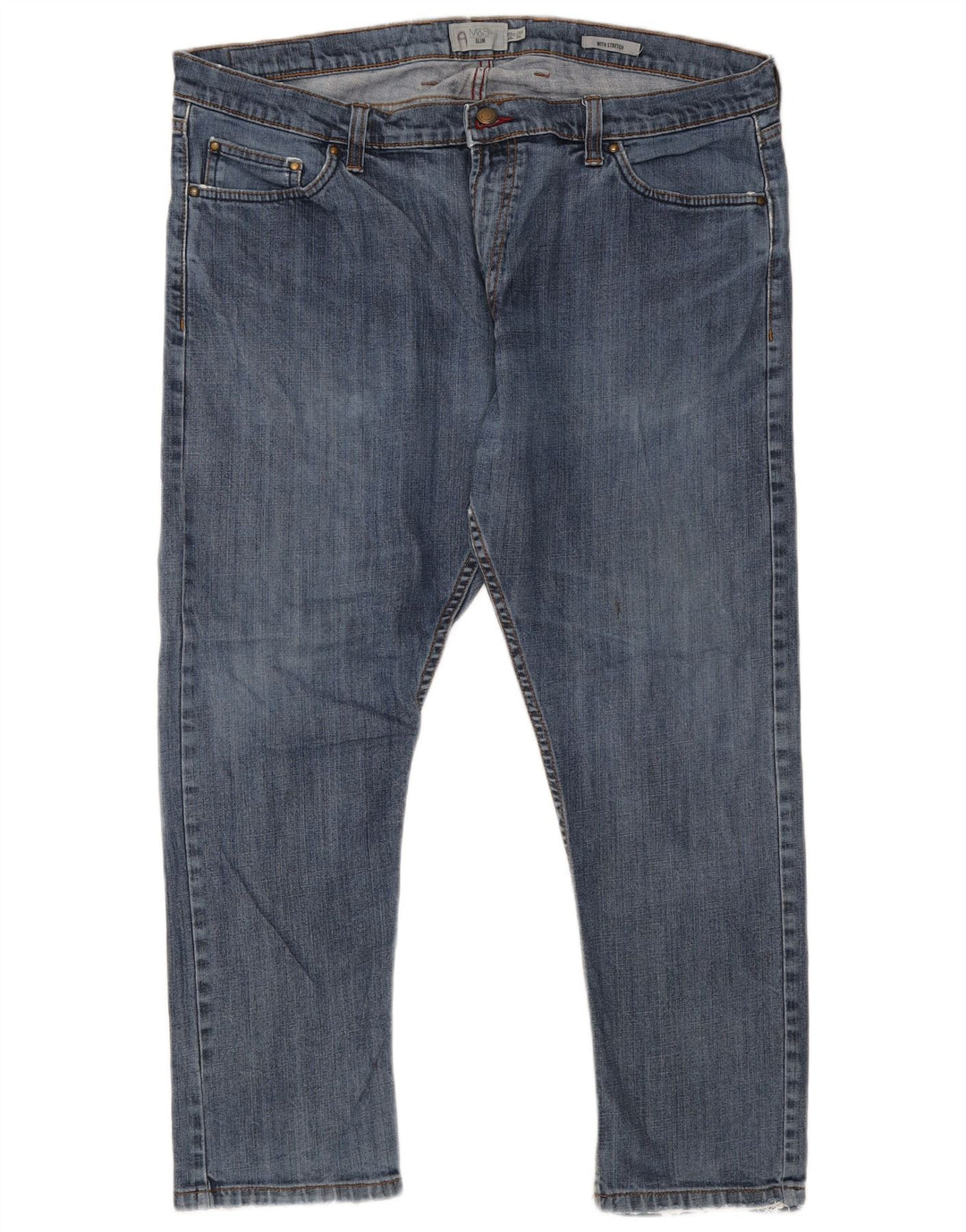 Marks & Spencer Herren Slim Jeans W40 L29 Blaue Baumwolle