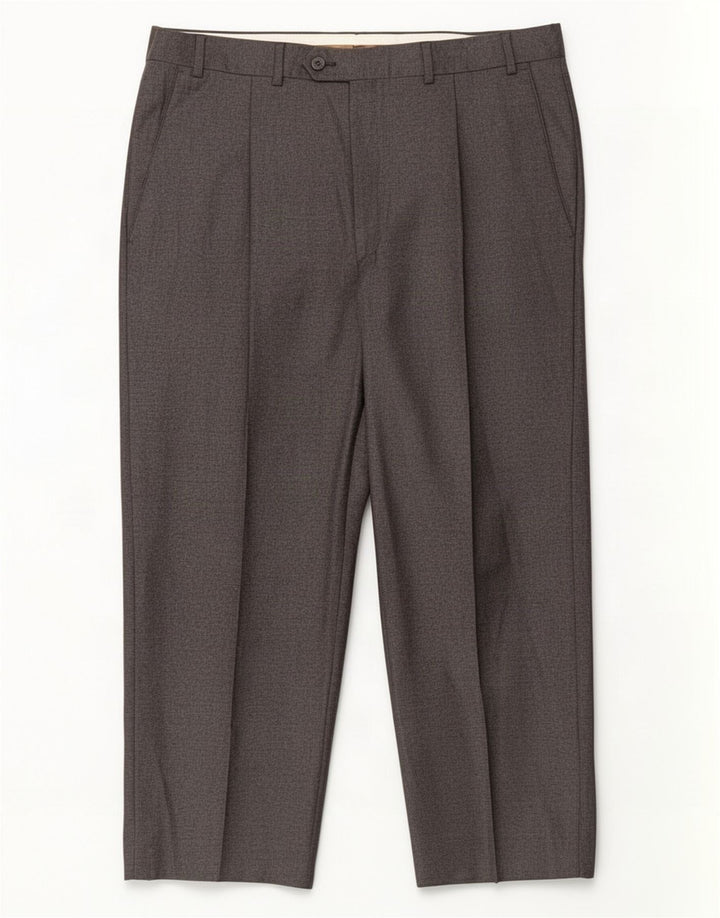 Marks & Spencer Herren-Crop-Anzughose W36 L24 Graue Wolle