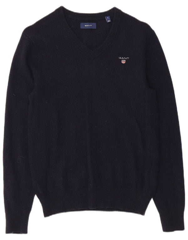 Gant Damen-Pullover mit V-Ausschnitt, UK 10, Größe S, marineblaue Wolle