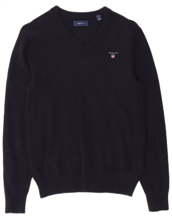 Gant Damen-Pullover mit V-Ausschnitt, UK 10, Größe S, marineblaue Wolle