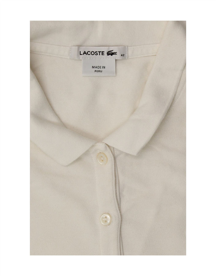 Lacoste Damen ärmelloses Poloshirt, Größe 42, groß, Weiß