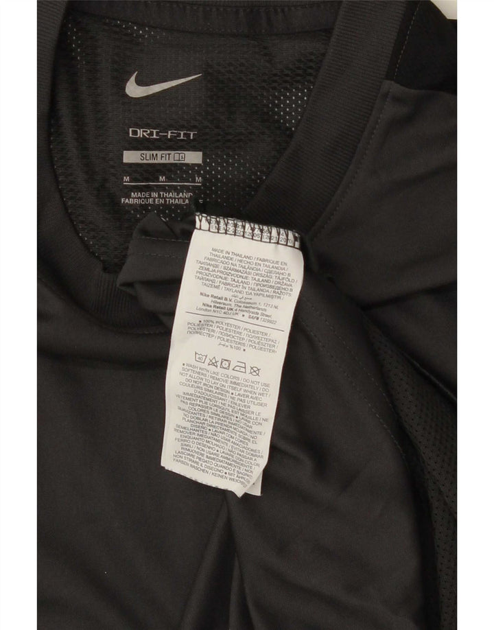 Nike Herren Dri Fit Slim T-Shirt-Oberteil Mittelgraues Colourblock-Polyester