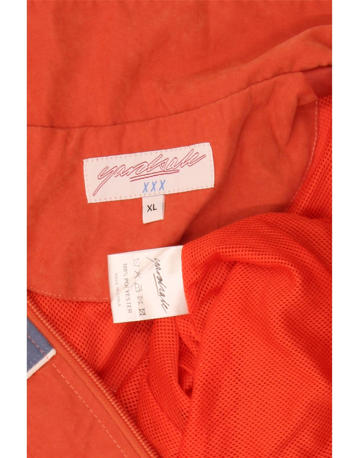 Yardsale Herren-Trainingsanzugoberteil mit Grafik, XL, orangefarbenes Farbblock-Polyester