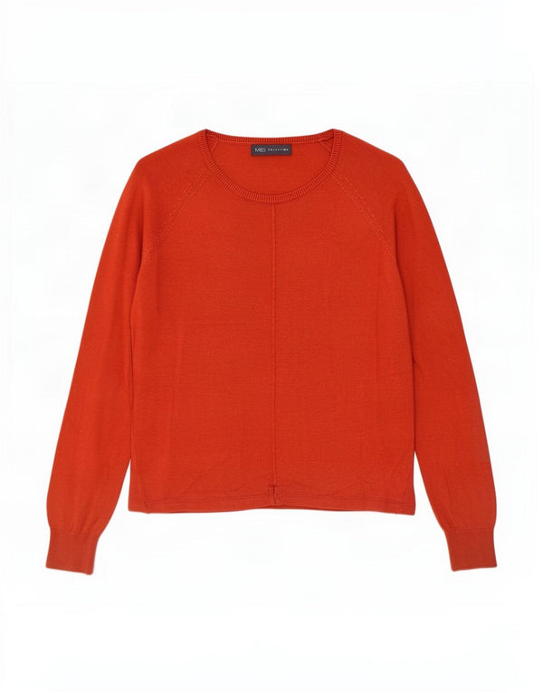 Marks & Spencer Damen-Pullover mit U-Boot-Ausschnitt, UK 10, Größe S, rote Viskose