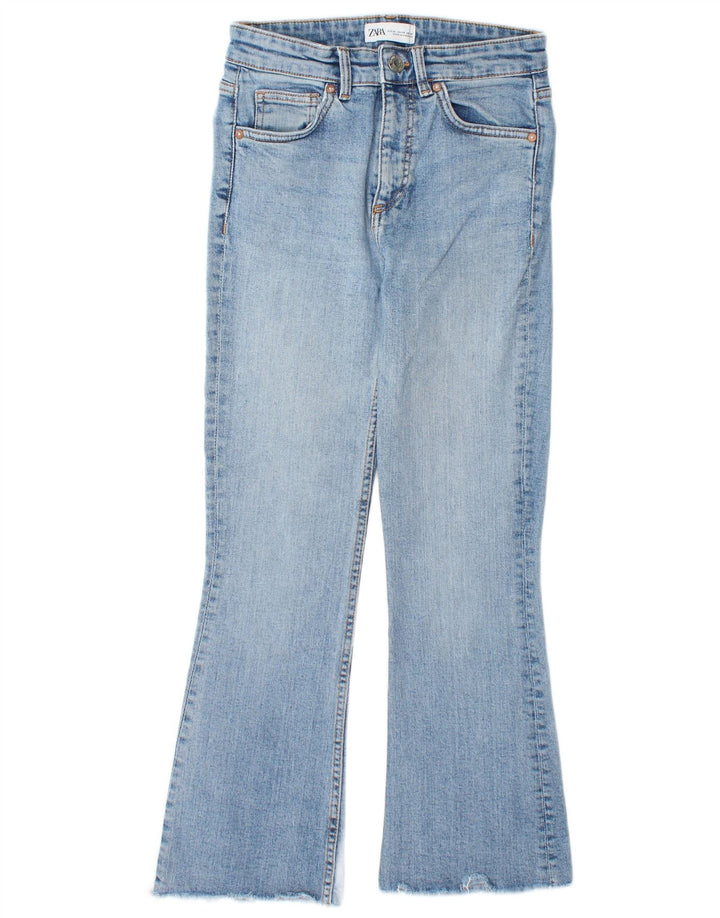 ZARA Damen Bootcut Jeans EU 36 XS W26 L25 Blaue Baumwolle