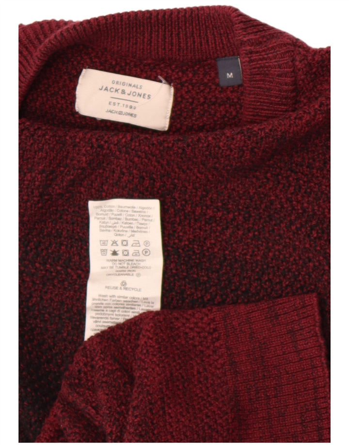 Jack & Jones Herren-Pullover mit Rundhalsausschnitt, mittlerer kastanienbrauner Farbblock-Baumwolle