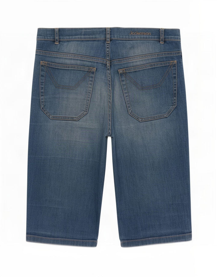 Jeckerson Damen Bermuda Denim Shorts Medium W30 Blaue Baumwolle