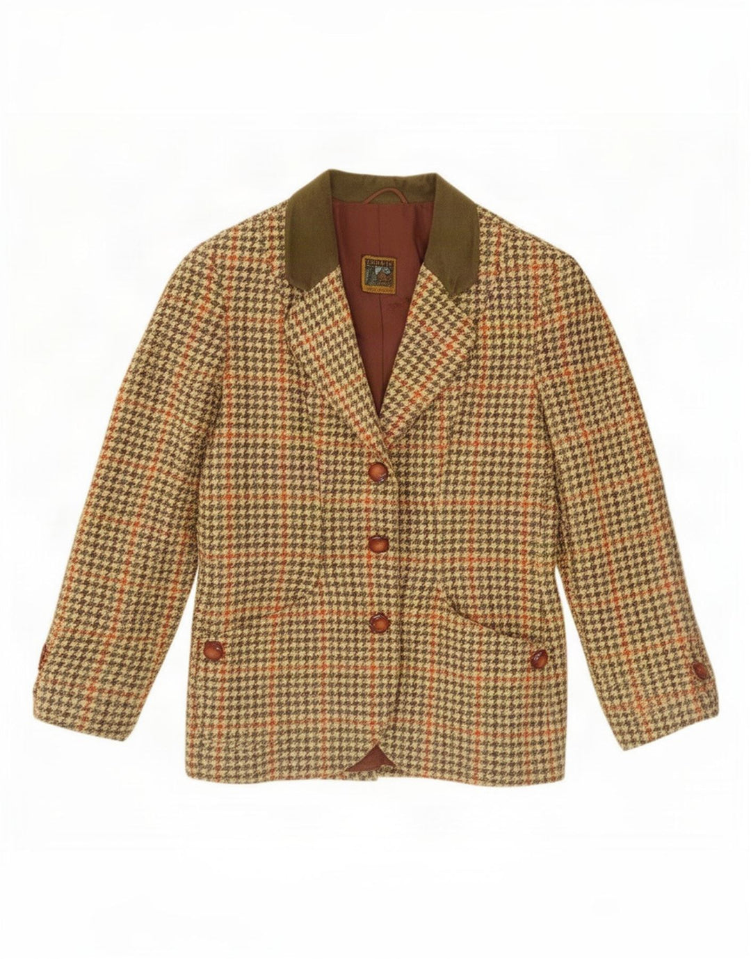 Imerio Tacchella Damen Blazer Jacke IT 46 Großer gelber Hahnentritt