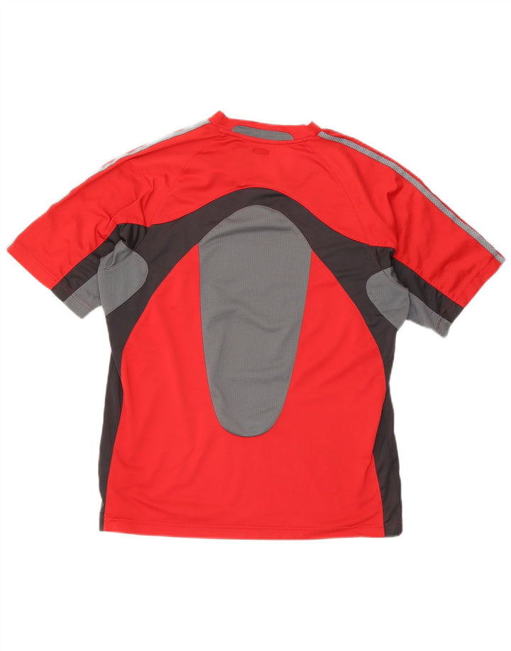 Adidas Herren T-Shirt Top Large Rot Colourblock Polyester