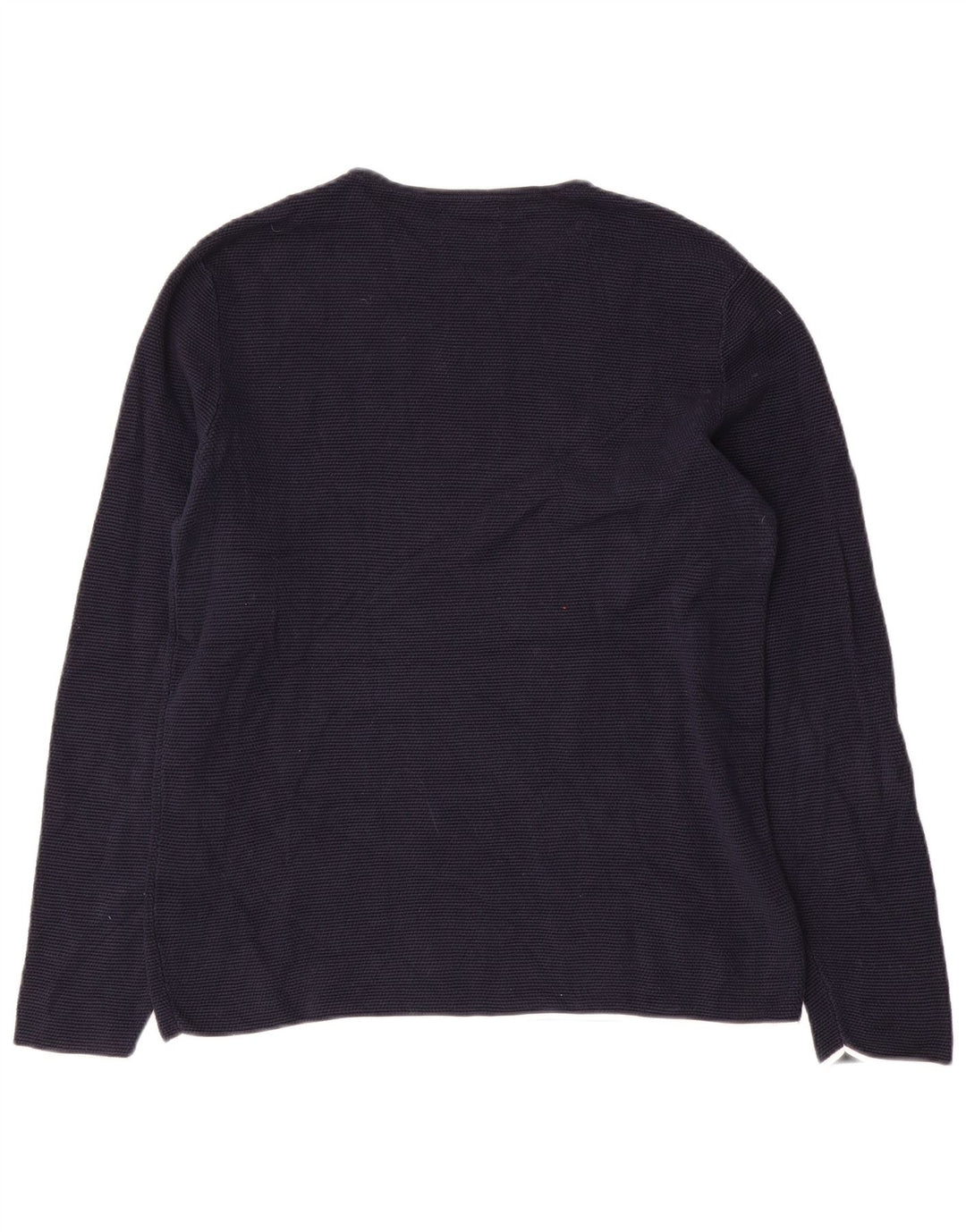 Zara Herren-Pullover mit Rundhalsausschnitt, groß, marineblaue Baumwolle