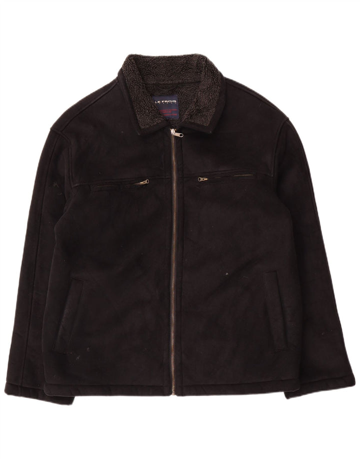 Le Frog Herren-Utility-Jacke UK 38 Mittelschwarzes Polyester
