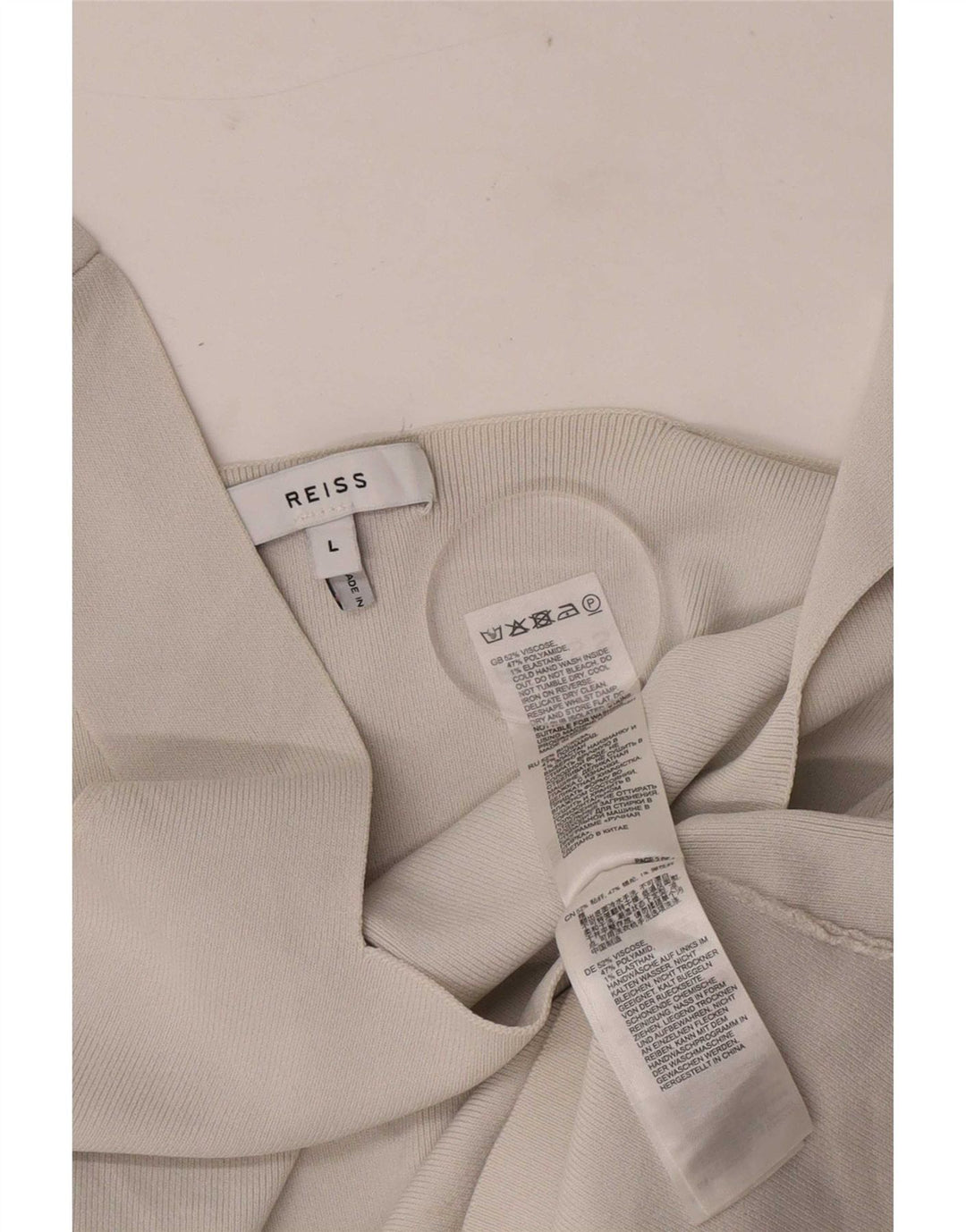 Reiss Damen Crop Cami Top UK 14 Large Off White Viscose