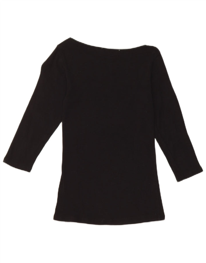 Zara Damen Top 3/4 Ärmel UK 8 Small Schwarz