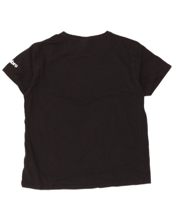 Umbro Damen T-Shirt Top UK 16 Large Schwarz Baumwolle
