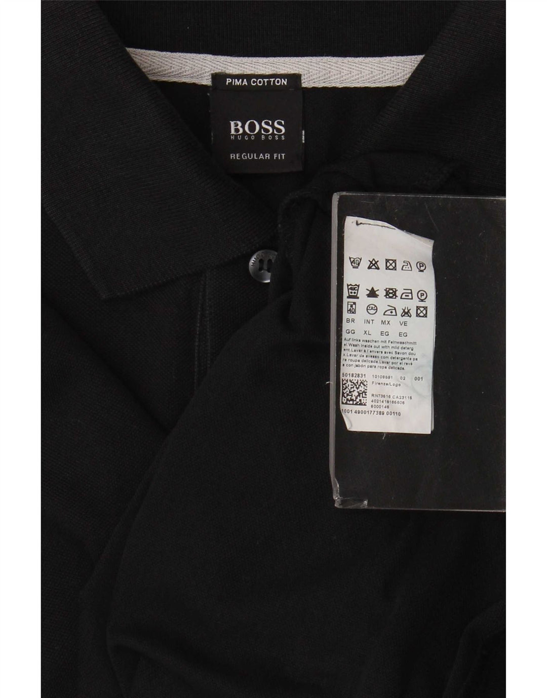 Hugo Boss Herren Regular Fit Poloshirt XL Schwarz Baumwolle