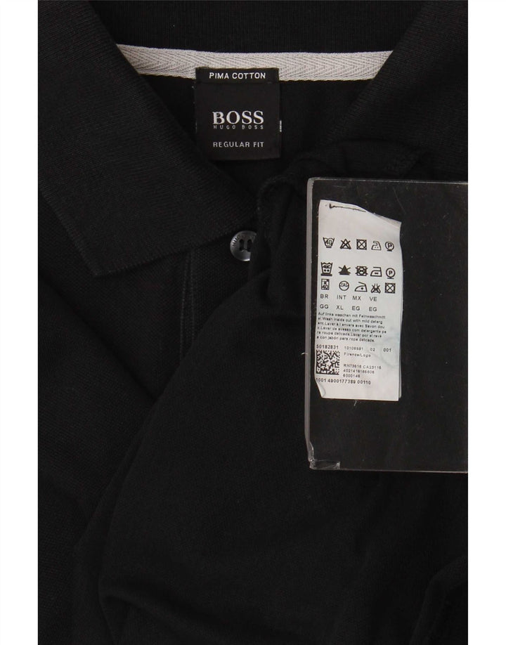 Hugo Boss Herren Regular Fit Poloshirt XL Schwarz Baumwolle