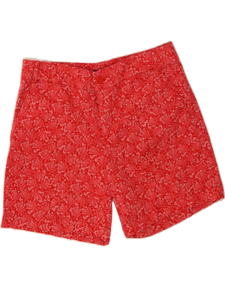 CHAPS Womens Chino Shorts US 10 Large W32  Red Floral Cotton Vintage Chaps and Second-Hand Chaps from Messina Hembry 