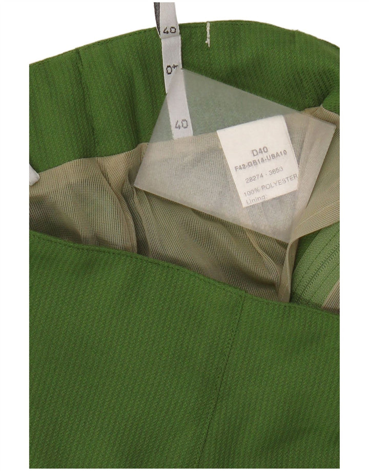 Vintage Damen Minirock mit hoher Taille IT 40 W28 Grün Polyester