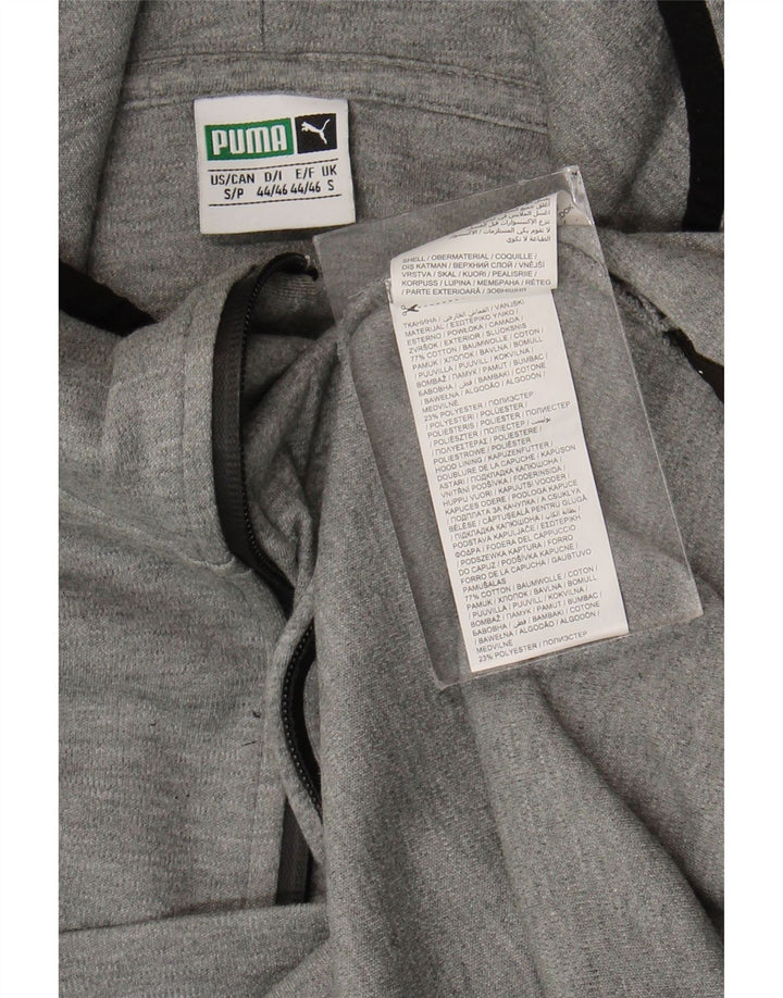 Puma Herren Kapuzenpullover mit Reißverschluss, Größe S, graue Baumwolle