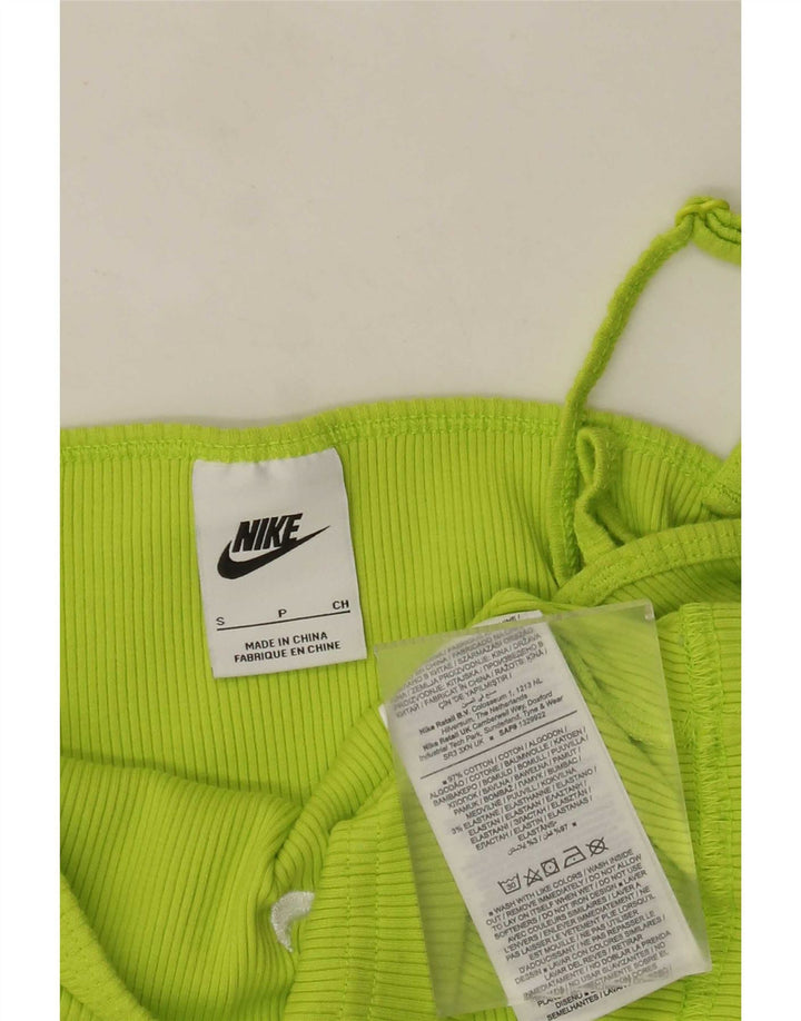 Nike Damen Crop Cami Top UK 8 Small Grüne Baumwolle