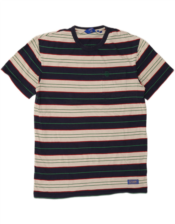 Superdry Herren-T-Shirt-Oberteil, groß, mehrfarbig, gestreift, Baumwolle