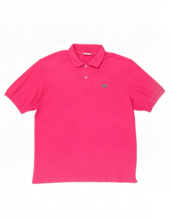 Lacoste Mens Polo Shirt Size 6 XL Pink Cotton