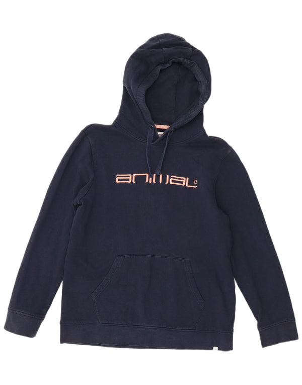 Animal Damen-Kapuzenpullover mit Grafik, übergroß, UK 10, Größe S, Marineblau, Baumwolle