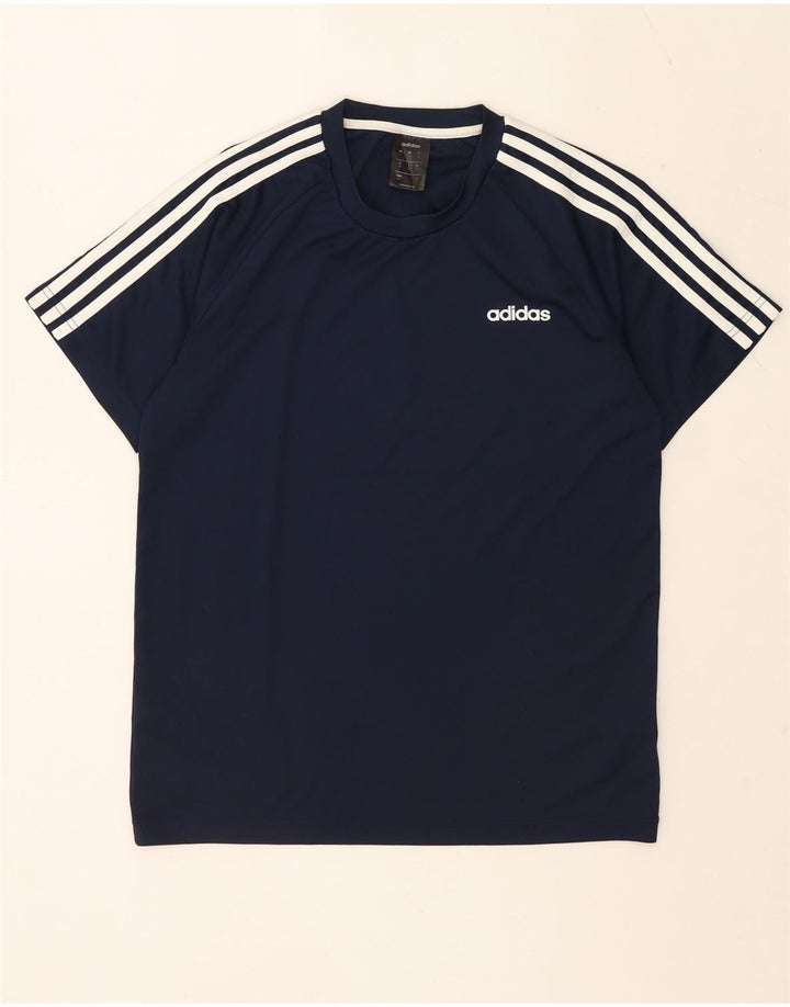 ADIDAS Herren Climalite T-Shirt Top Medium Marineblau Polyester