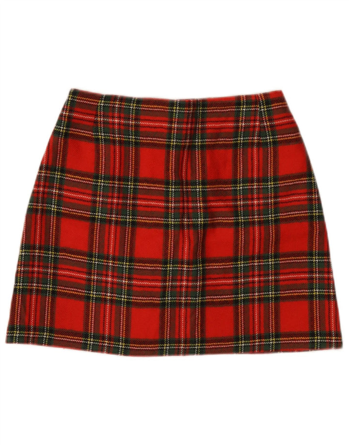 Vintage Damen A-Linie Rock W26 Kleiner roter Karo