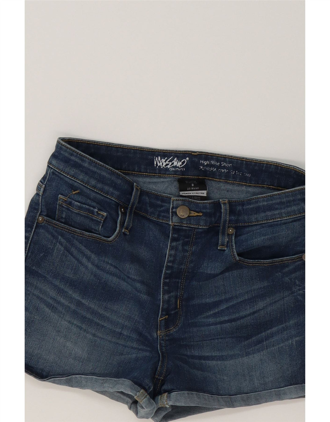 MOSSIMO Womens High Waist Denim Shorts US 8 Medium W29  Navy Blue Cotton Vintage Mossimo and Second-Hand Mossimo from Messina Hembry 