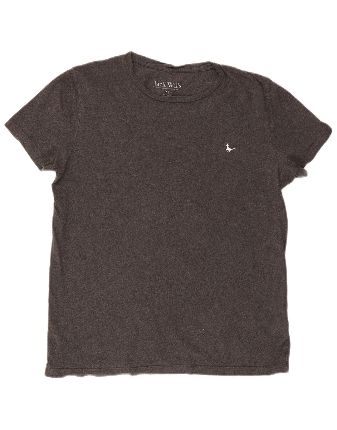 Jack Wills Herren-T-Shirt aus mittelgrauer Baumwolle