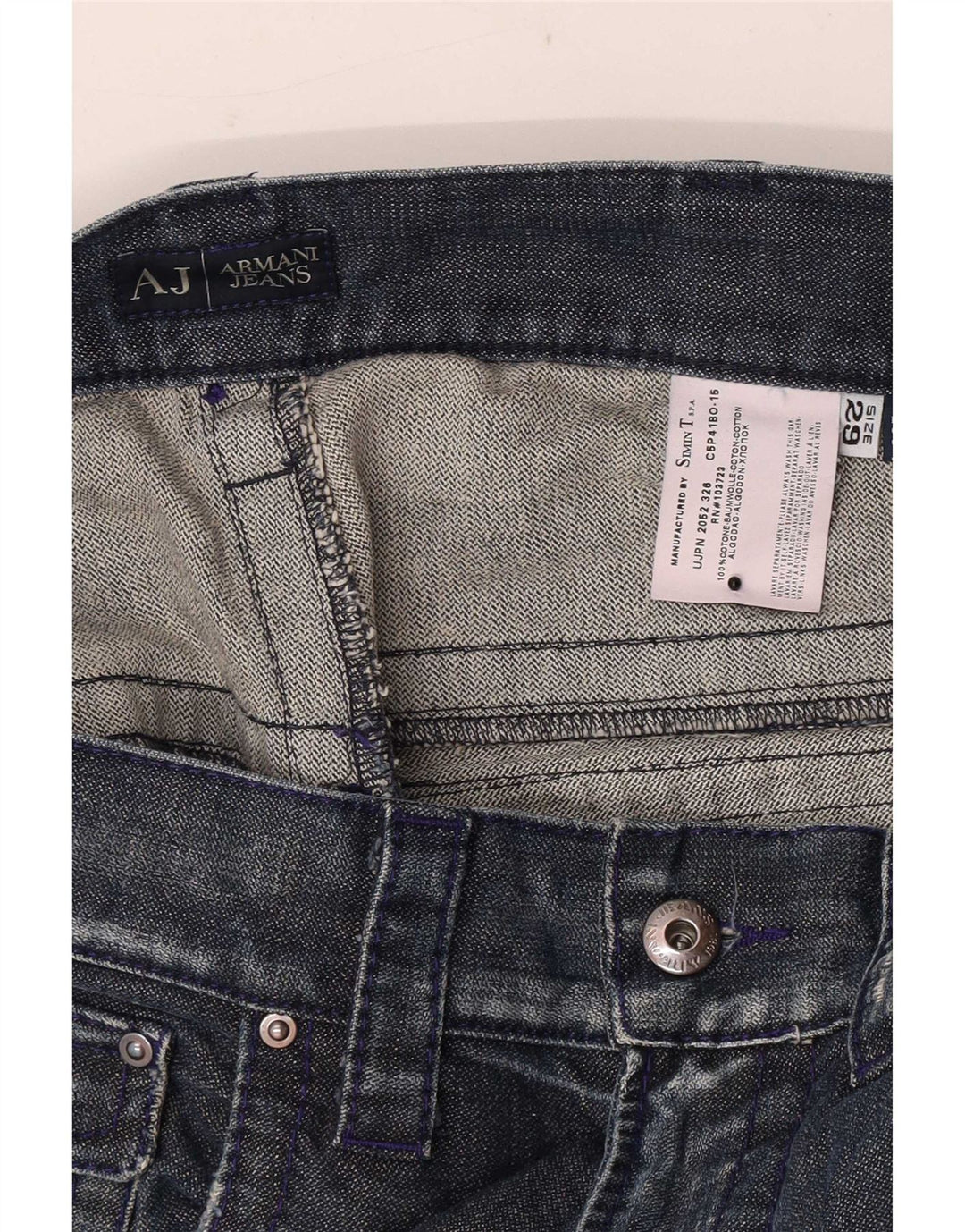Armani Herren Bootcut Jeans W29 L30 Blaue Baumwolle