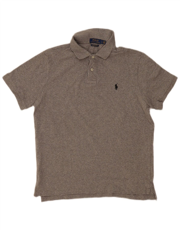 POLO RALPH LAUREN Herren-Poloshirt mit schmaler Passform, groß, graue Baumwolle