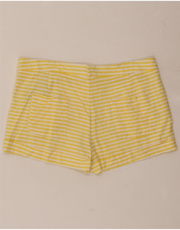 Zara Damen Hotpants Small W26 Gelbe Nadelstreifen-Viskose
