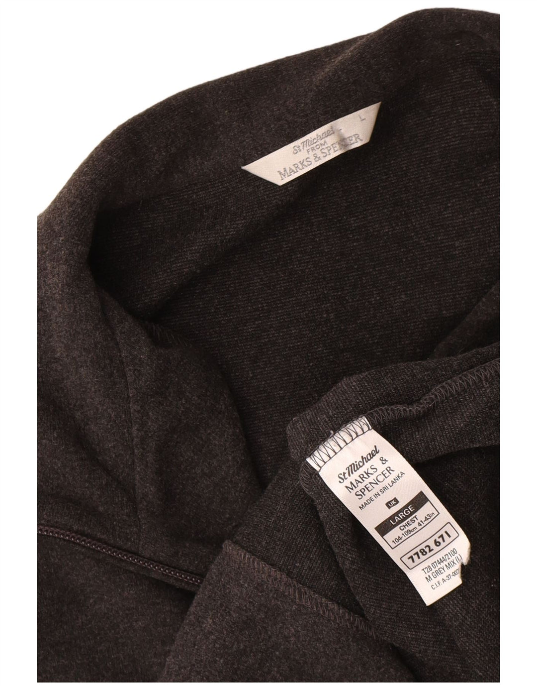 Marks & Spencer Herren-Trainingsanzug, Oberteil, Jacke, Größe L, Grau, Baumwolle