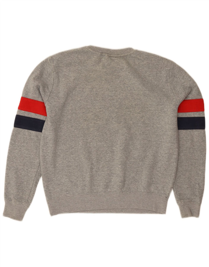 FILA Damen Grafik-Sweatshirt-Pullover UK 14 Mittelgrauer Farbblock