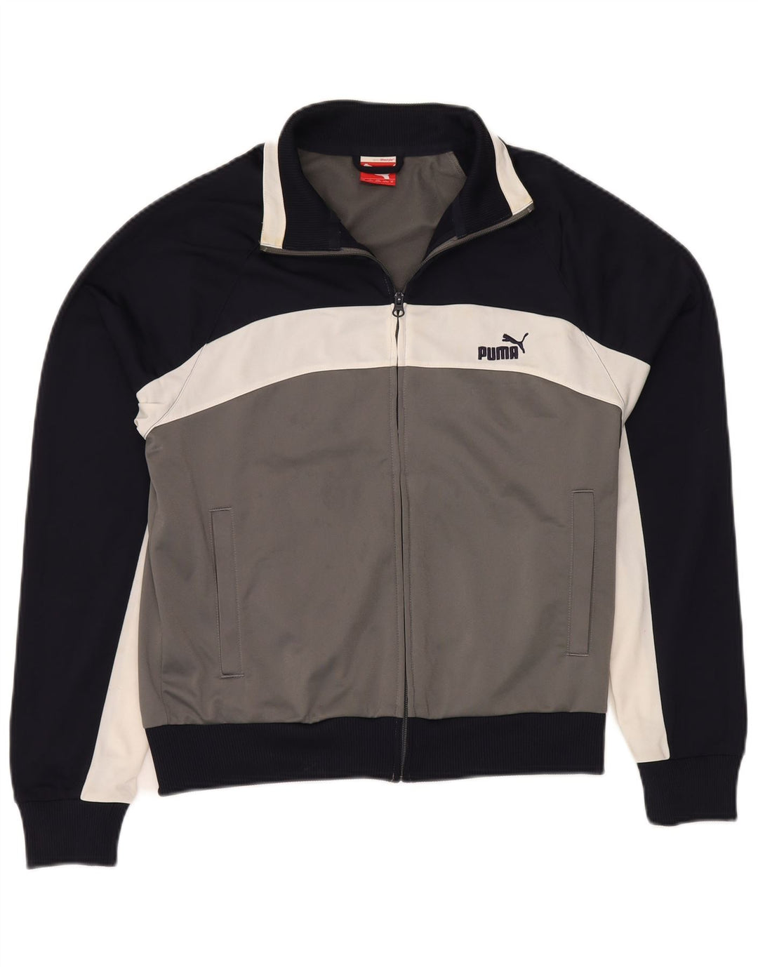 PUMA Herren-Trainingsanzug-Top-Jacke, mittelgroß, mehrfarbig, Colourblock-Polyester
