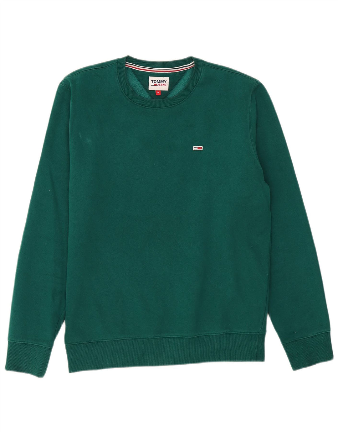 Tommy Hilfiger Herren-Sweatshirt-Pullover, mittelgrüne Baumwolle