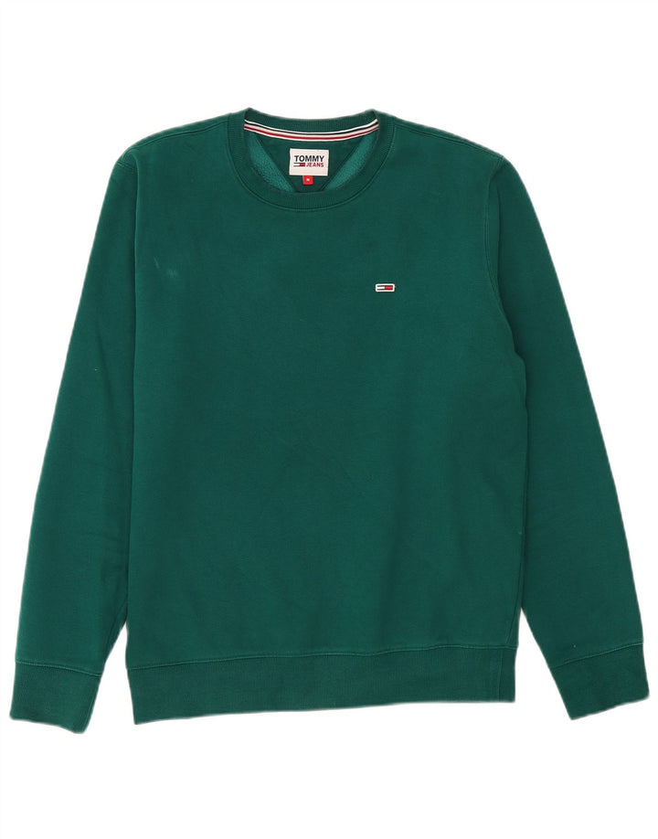 Tommy Hilfiger Herren-Sweatshirt-Pullover, mittelgrüne Baumwolle