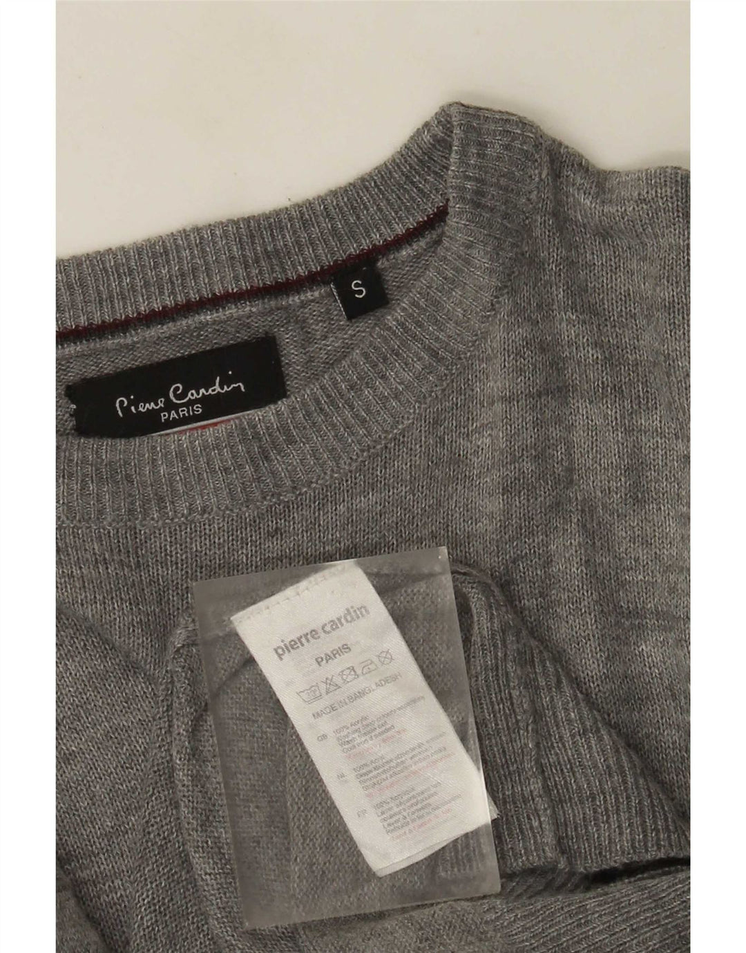 Pierre Cardin Herren-Pullover mit Rundhalsausschnitt, Größe S, Grau, Acryl