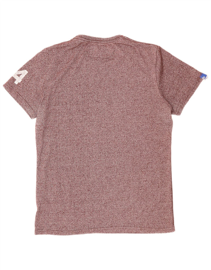 SUPERDRY Herren Grafik-T-Shirt-Oberteil, groß, lila, gesprenkelte Baumwolle