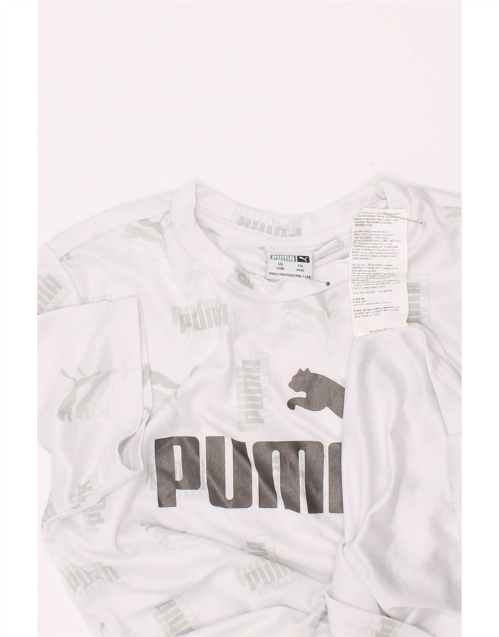 Puma Jungen T-Shirt mit Grafik, 7–8 Jahre, Größe S, Weiß, Polyester