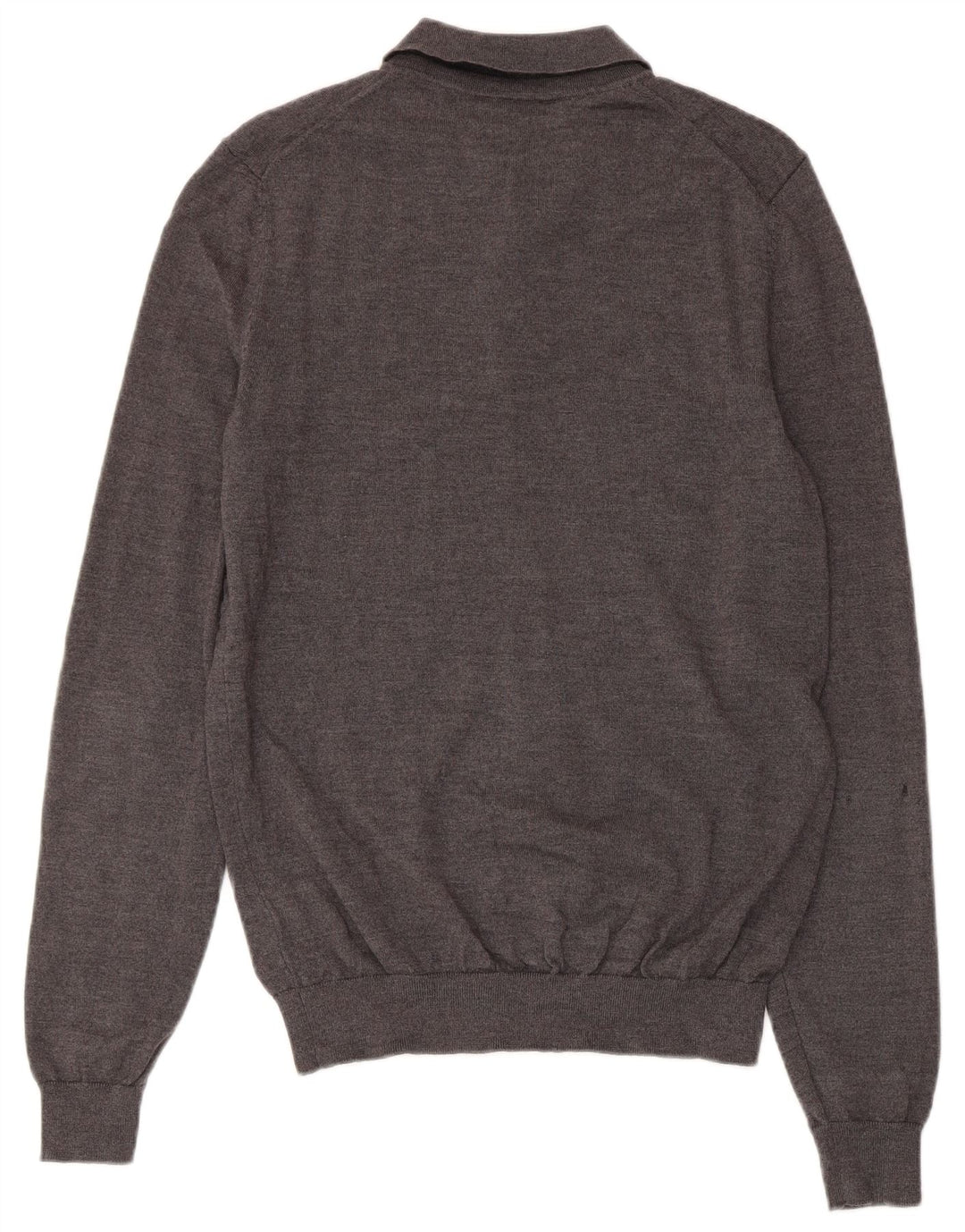 Hugo Boss Herren-Pullover mit Rollkragen, mittelgraue Schurwolle